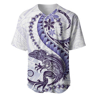 Purple Maori Tuatara Baseball Jersey Luxury Pastel Pattern