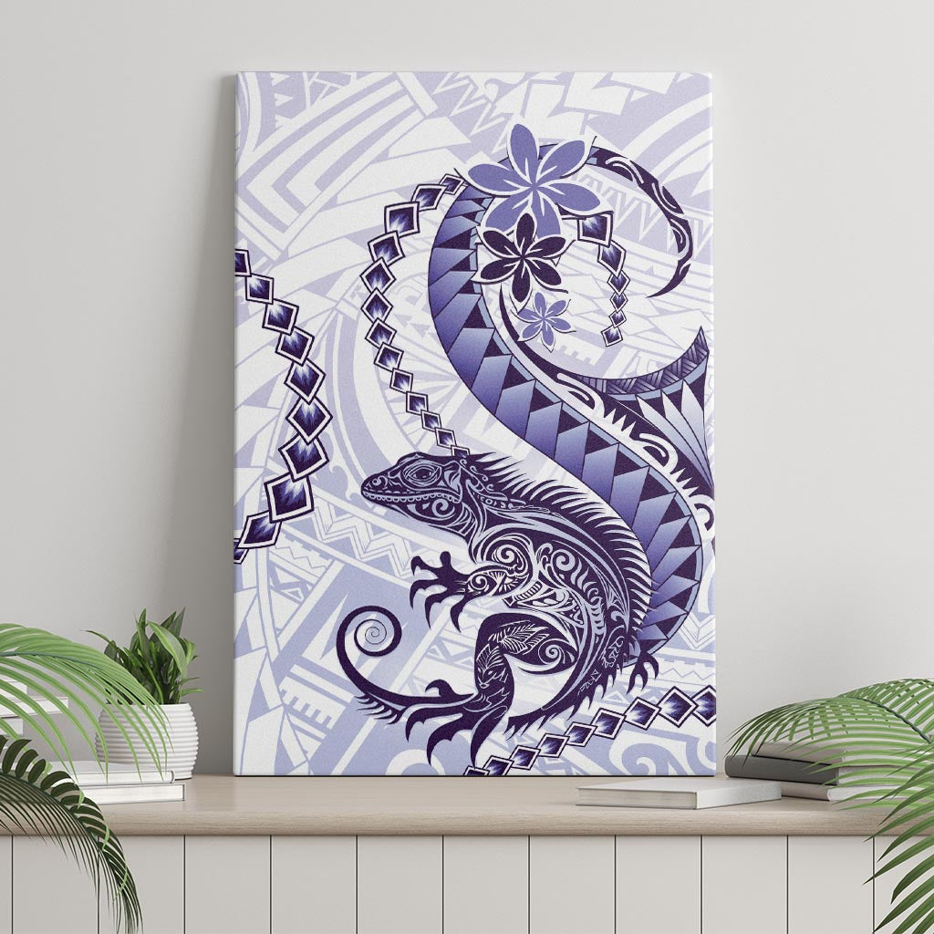 Purple Maori Tuatara Canvas Wall Art Luxury Pastel Pattern