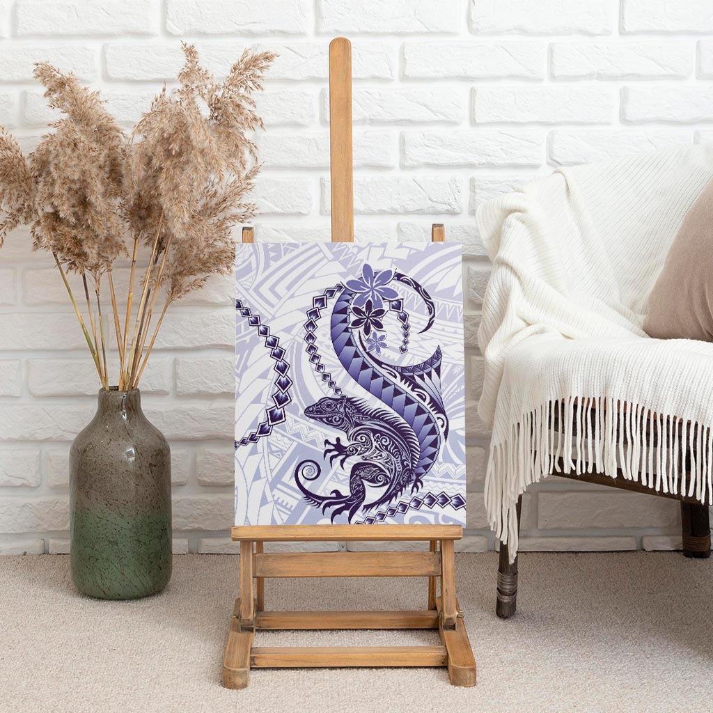 Purple Maori Tuatara Canvas Wall Art Luxury Pastel Pattern