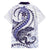 Purple Maori Tuatara Family Matching Off Shoulder Short Dress and Hawaiian Shirt Luxury Pastel Pattern