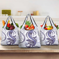 Purple Maori Tuatara Grocery Bag Luxury Pastel Pattern