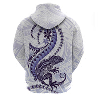 Purple Maori Tuatara Hoodie Luxury Pastel Pattern