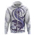 Purple Maori Tuatara Hoodie Luxury Pastel Pattern