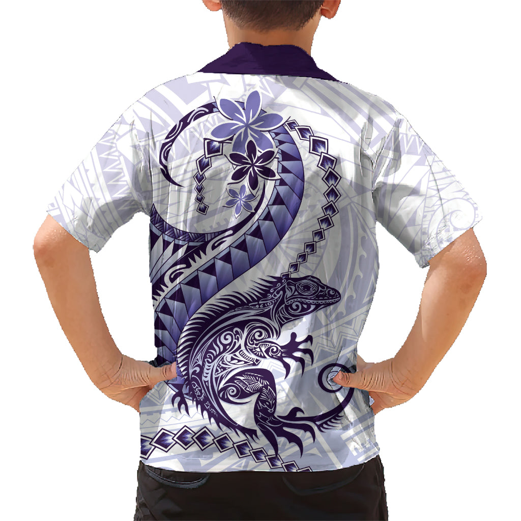 Purple Maori Tuatara Kid Hawaiian Shirt Luxury Pastel Pattern LT01 - Polynesian Pride