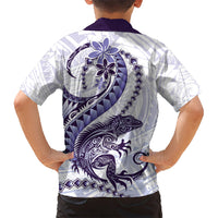 Purple Maori Tuatara Kid Hawaiian Shirt Luxury Pastel Pattern LT01 - Polynesian Pride