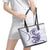 Purple Maori Tuatara Leather Tote Bag Luxury Pastel Pattern