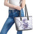 Purple Maori Tuatara Leather Tote Bag Luxury Pastel Pattern