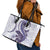 Purple Maori Tuatara Leather Tote Bag Luxury Pastel Pattern