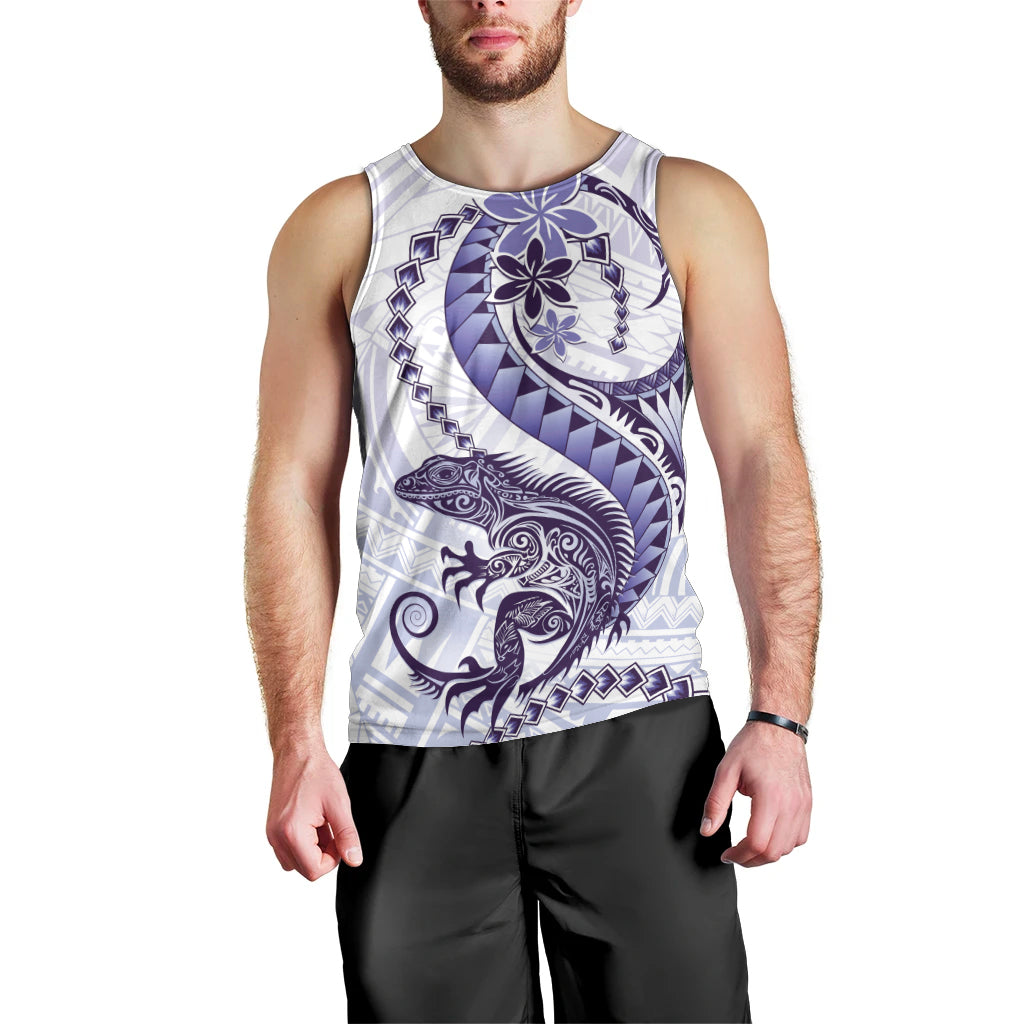 Purple Maori Tuatara Men Tank Top Luxury Pastel Pattern