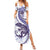 Purple Maori Tuatara Summer Maxi Dress Luxury Pastel Pattern