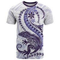 Purple Maori Tuatara T Shirt Luxury Pastel Pattern