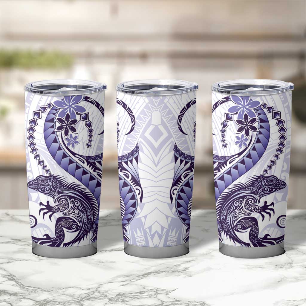 Purple Maori Tuatara Tumbler Cup Luxury Pastel Pattern