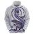 Purple Maori Tuatara Zip Hoodie Luxury Pastel Pattern