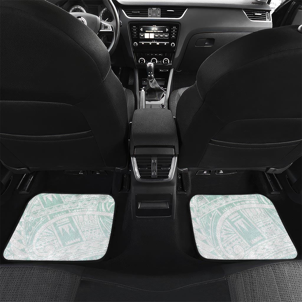 Teal Maori Tuatara Car Mats Luxury Pastel Pattern