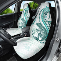Teal Maori Tuatara Car Seat Cover Luxury Pastel Pattern