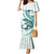 Teal Maori Tuatara Family Matching Mermaid Dress and Hawaiian Shirt Luxury Pastel Pattern