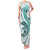 Teal Maori Tuatara Family Matching Tank Maxi Dress and Hawaiian Shirt Luxury Pastel Pattern