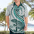 Teal Maori Tuatara Hawaiian Shirt Luxury Pastel Pattern