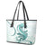 Teal Maori Tuatara Leather Tote Bag Luxury Pastel Pattern