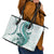 Teal Maori Tuatara Leather Tote Bag Luxury Pastel Pattern