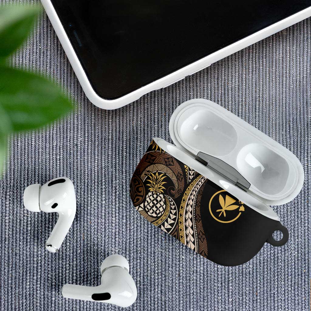 Hawaii Pineapple Brown Tribal Pattern AirPods Case - Polynesian Pride