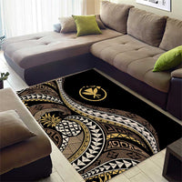 Hawaii Pineapple Brown Tribal Pattern Area Rug - Polynesian Pride