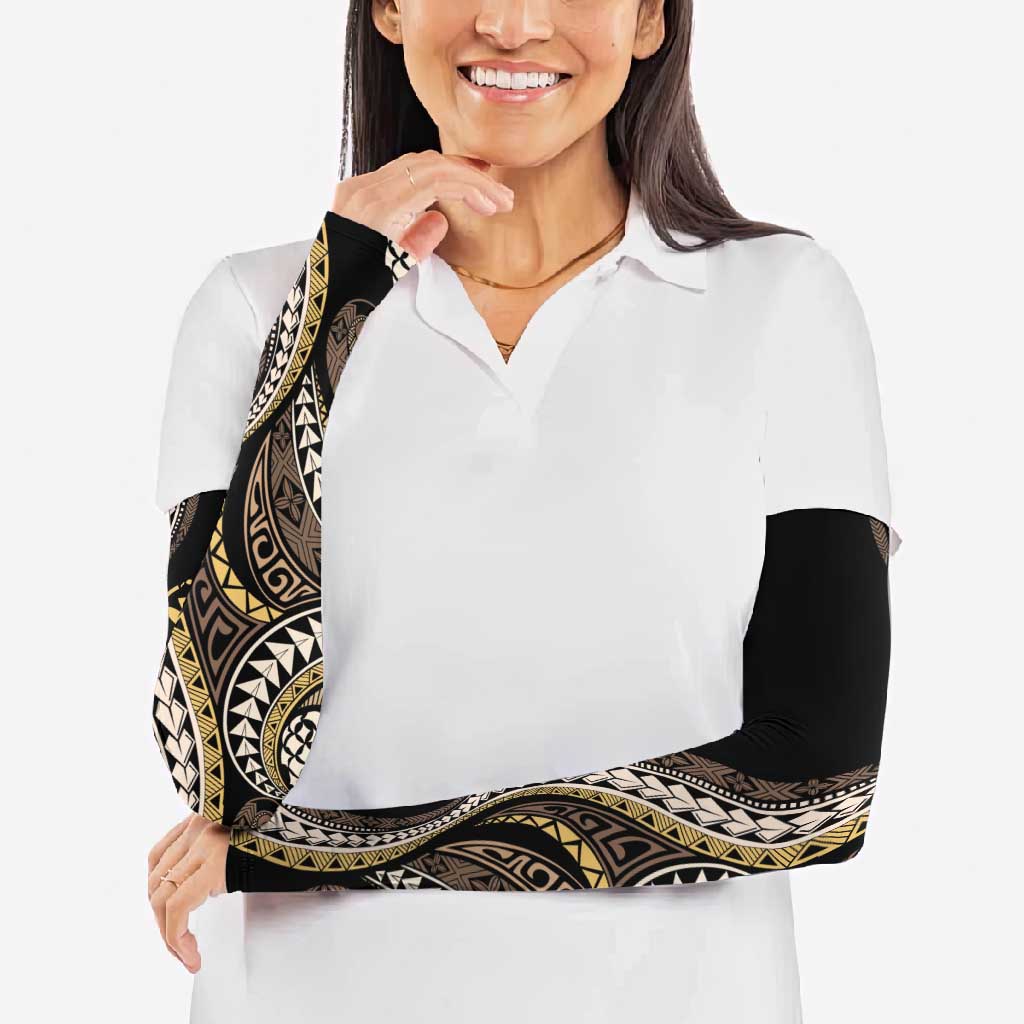 Hawaii Pineapple Brown Tribal Pattern Arm Sleeves - Polynesian Pride