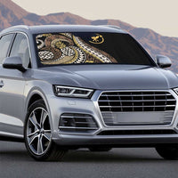 Hawaii Pineapple Brown Tribal Pattern Auto Sun Shade - Polynesian Pride