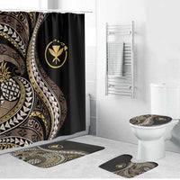 Hawaii Pineapple Brown Tribal Pattern Bathroom Set - Polynesian Pride