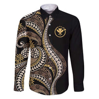 Hawaii Pineapple Brown Tribal Pattern Family Matching Puletasi and Hawaiian Shirt - Polynesian Pride
