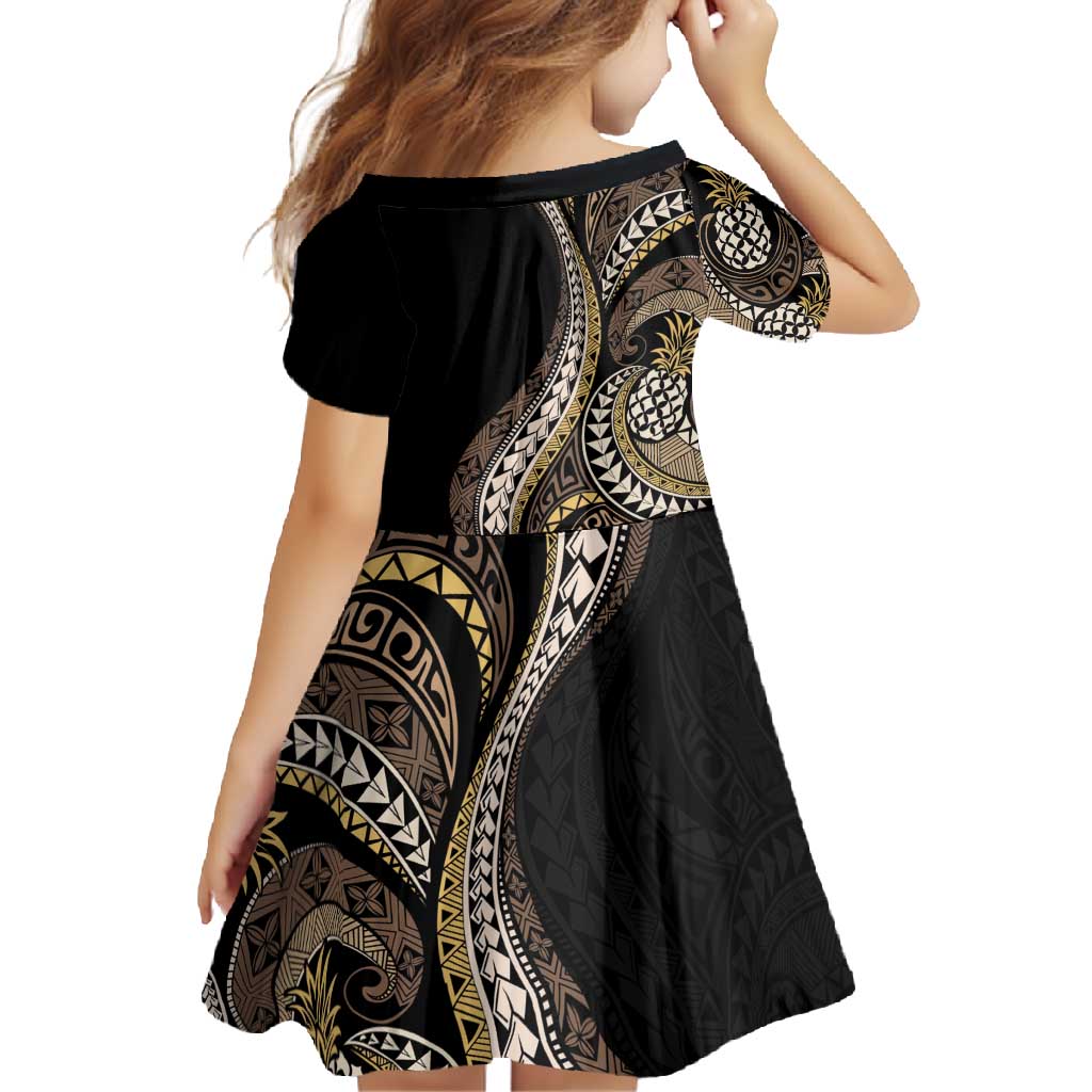 Hawaii Pineapple Brown Tribal Pattern Family Matching Summer Maxi Dress and Hawaiian Shirt - Polynesian Pride