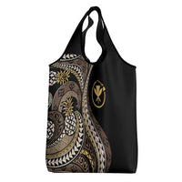 Hawaii Pineapple Brown Tribal Pattern Grocery Bag - Polynesian Pride