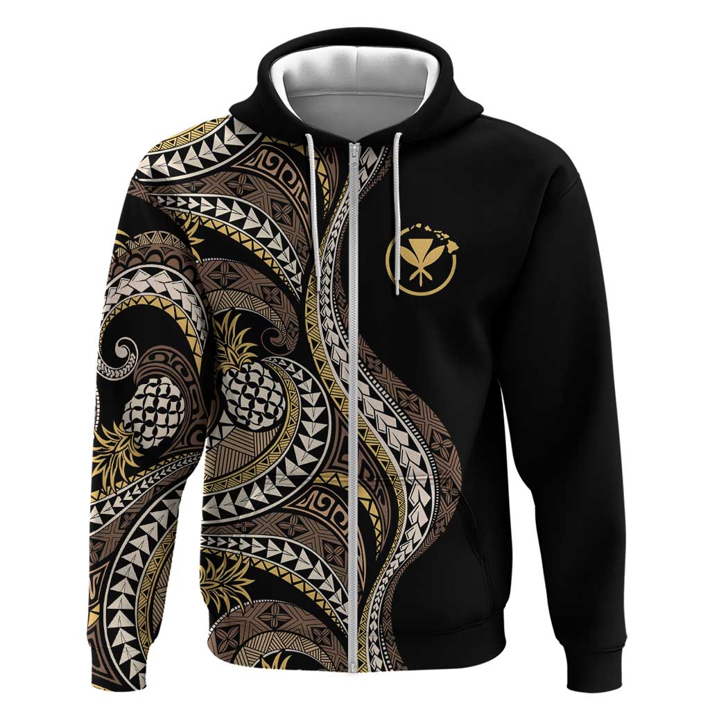 Hawaii Pineapple Brown Tribal Pattern Hoodie - Polynesian Pride