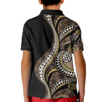 Hawaii Pineapple Brown Tribal Pattern Kid Polo Shirt LT01 - Polynesian Pride
