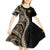 Hawaii Pineapple Brown Tribal Pattern Kid Short Sleeve Dress - Polynesian Pride