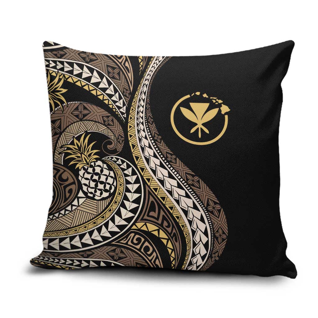 Hawaii Pineapple Brown Tribal Pattern Pillow Cover - Polynesian Pride