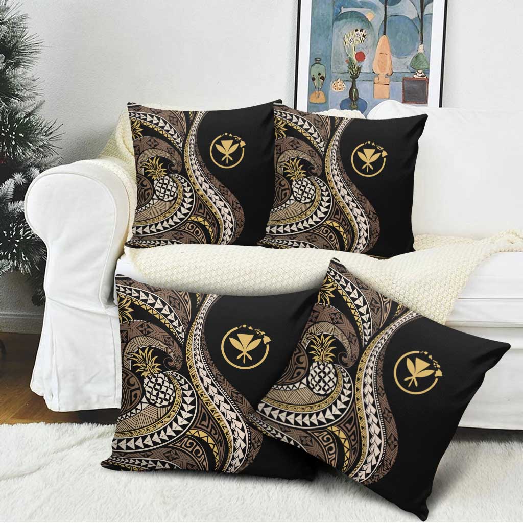Hawaii Pineapple Brown Tribal Pattern Pillow Cover - Polynesian Pride