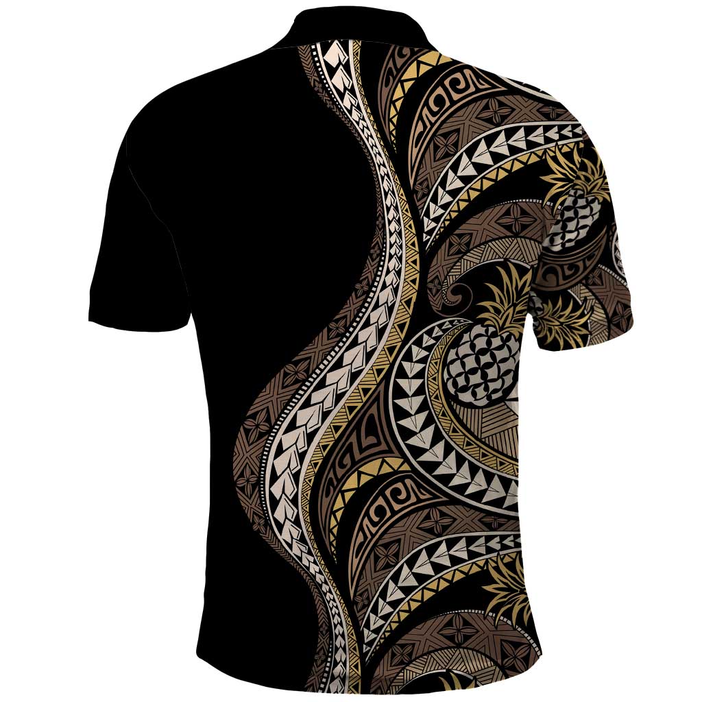 Hawaii Pineapple Brown Tribal Pattern Polo Shirt - Polynesian Pride