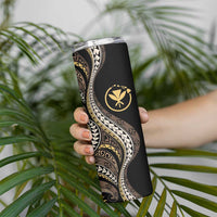 Hawaii Pineapple Brown Tribal Pattern Skinny Tumbler - Polynesian Pride