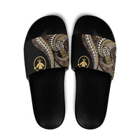 Hawaii Pineapple Brown Tribal Pattern Slide Sandals - Polynesian Pride