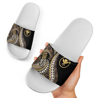 Hawaii Pineapple Brown Tribal Pattern Slide Sandals - Polynesian Pride