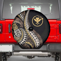 Hawaii Pineapple Brown Tribal Pattern Spare Tire Cover - Polynesian Pride