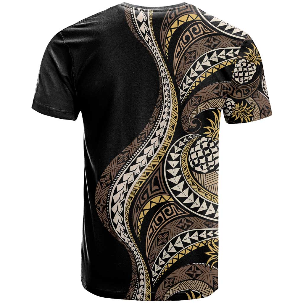 Hawaii Pineapple Brown Tribal Pattern T Shirt - Polynesian Pride
