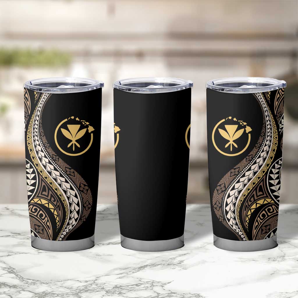 Hawaii Pineapple Brown Tribal Pattern Tumbler Cup - Polynesian Pride