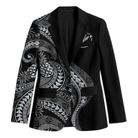 Hawaii Pineapple Gray Scale Tribal Pattern Blazer - Polynesian Pride