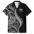 Hawaii Pineapple Gray Scale Tribal Pattern Family Matching Long Sleeve Bodycon Dress and Hawaiian Shirt - Polynesian Pride