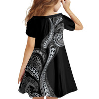 Hawaii Pineapple Gray Scale Tribal Pattern Family Matching Off Shoulder Maxi Dress and Hawaiian Shirt LT01 - Polynesian Pride
