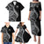 Hawaii Pineapple Gray Scale Tribal Pattern Family Matching Puletasi and Hawaiian Shirt - Polynesian Pride