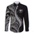 Hawaii Pineapple Gray Scale Tribal Pattern Family Matching Puletasi and Hawaiian Shirt - Polynesian Pride