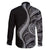 Hawaii Pineapple Gray Scale Tribal Pattern Family Matching Short Sleeve Bodycon Dress and Hawaiian Shirt - Polynesian Pride